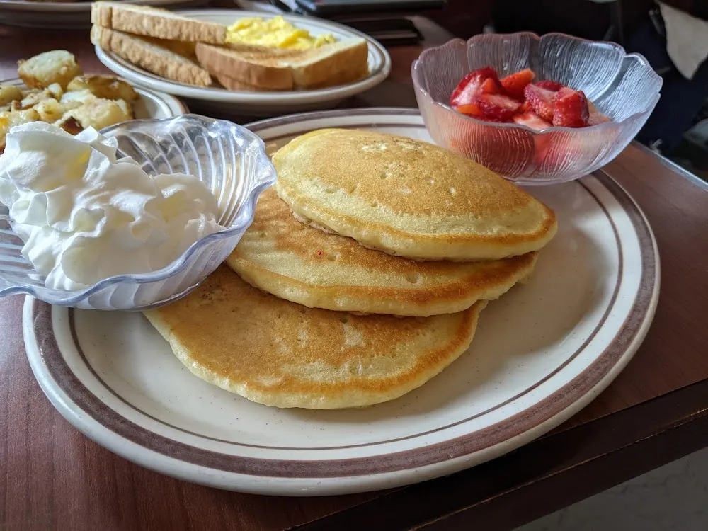 Pancakes with Strawberries & Whip Cream